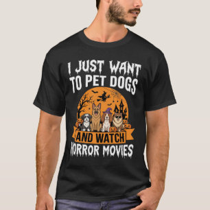 Camiseta Cães engraçados de Halloween vetores de filmes de