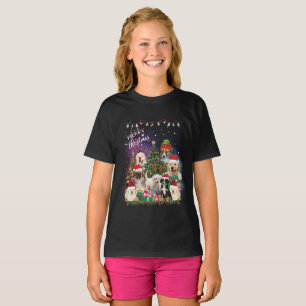 Camiseta Cães Feliz Natal Luz