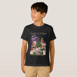 Camiseta Cães Feliz Natal Luz