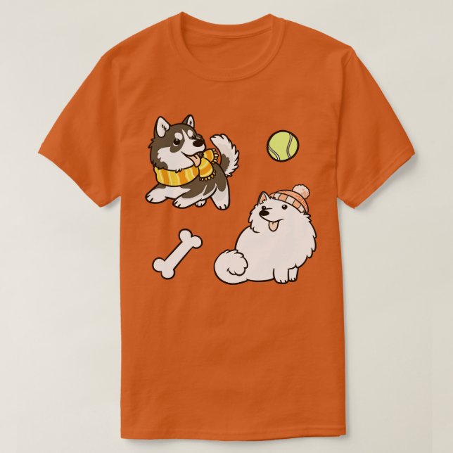 Camiseta Cães Fluffy Spitz (Frente do Design)