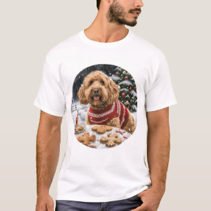 Camiseta Cães Goldendoodle de Natal