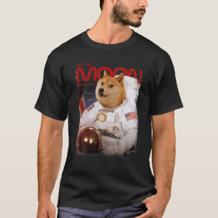 Camiseta CÃES HODL Para O Astronauta Da Lua Crypto Memory D