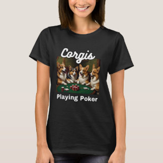 Camiseta Cães Jogando Poker Corgis Cão Galês Corgi