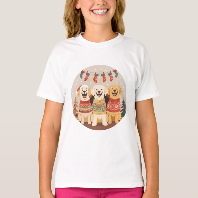 Camiseta Cães Labrador Retriever de Natal (Frente)