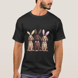 Camiseta Cães Labrador Retriever de Páscoa Orelhas de Coelh
