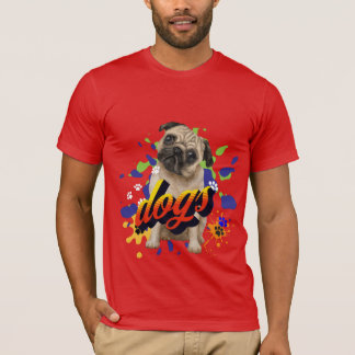 Camiseta Cães legal pintam para ele vermelho de verão