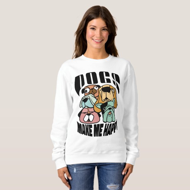 Camiseta Cães Me Fazem Feliz (Frente Completa)