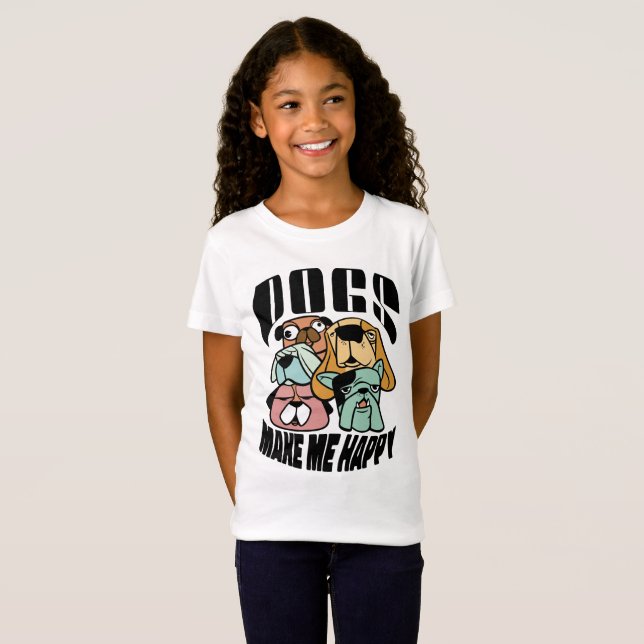 Camiseta Cães Me Fazem Feliz (Frente Completa)