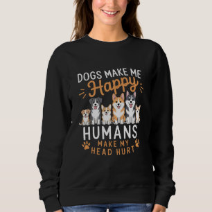 Camiseta Cães Me Fazem Feliz Amante de Cães Dono de Cães Mã