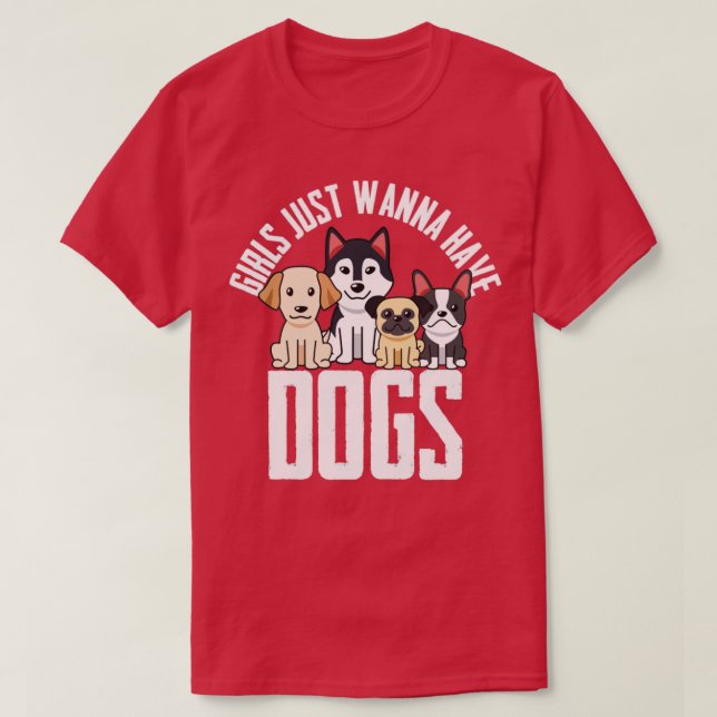 Camiseta Cães Meninas Só Querem Cães (Frente do Design)