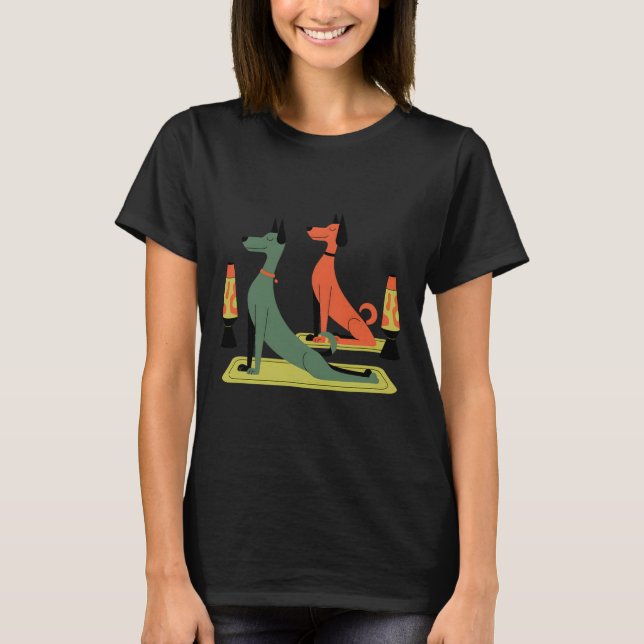 Camiseta Cães Modernos Retro de Meados do Século Estilo 50s (Frente)