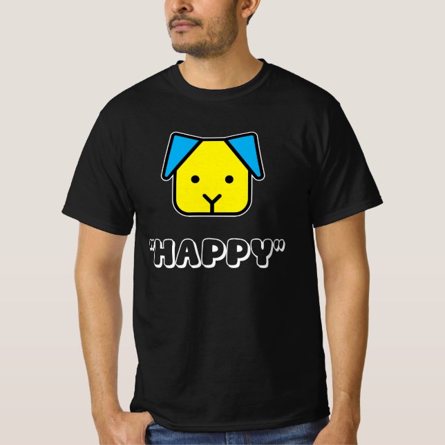 Camiseta “Cães nos Fazem Felizes – Design de Rosto de Cacho (Frente)