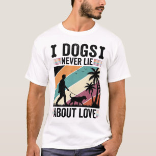 Camiseta Cães Nunca Mentem Sobre o Amor Vintage Desenho de 