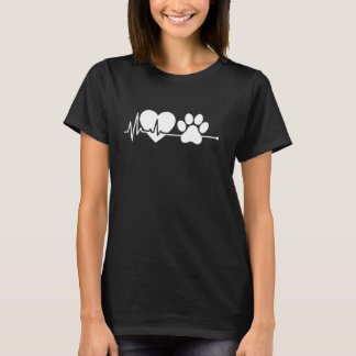 Camiseta Cães Pata Pulsação EKG Vet Tech Veterinary An