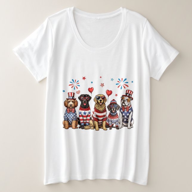 Camiseta Cães Patrióticos (Frente do Design)
