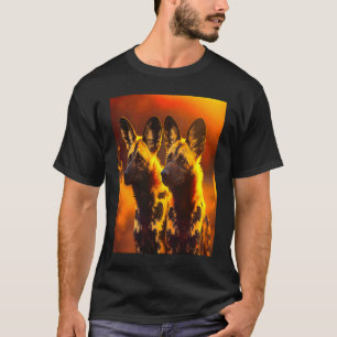 Camiseta Cães Pintados Africanos Animais Selvagens Africano