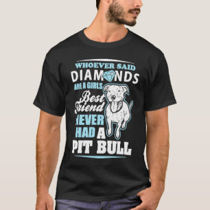 Camiseta Cães Pitbulls Diamantes Melhor Amigo Gráficos Plus