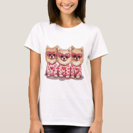 Camiseta Cães Pomerânia no Dia dos Namorados