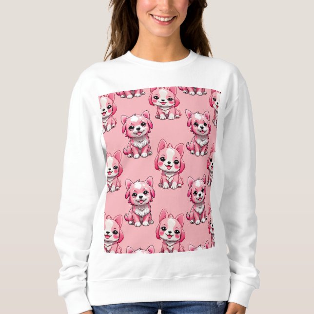 Camiseta Cães Rosa Fofos (Frente)