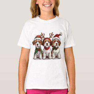 Camiseta Cães Terrier Fox Terrier do Welsh Wire de Natal
