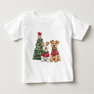 Camiseta Cães Terrier Fox Terrier do Welsh Wire de Natal