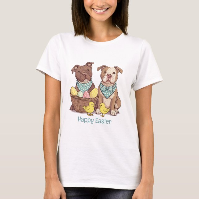 Camiseta Cães Touro-felz pascoa (Frente)