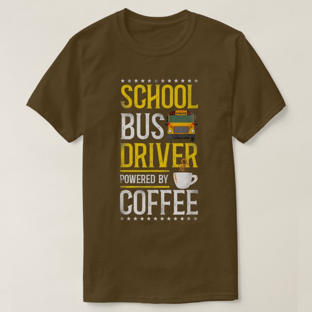 Camiseta Café 2 de Barramento Escolar (Frente do Design)