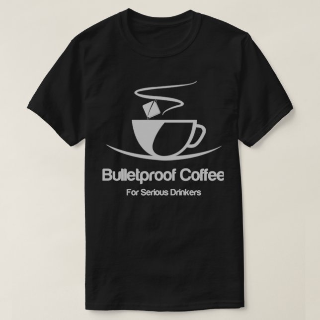 Camiseta Café à prova de bala para bebidas sérias (Frente do Design)