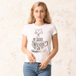 Camiseta Café a vapor de coração Mãe - Dia da Mãe Eterno Ar