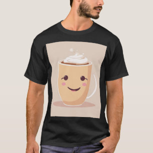 Camiseta Café Amante Café Barista Xícara Latte Kawaii Fofo