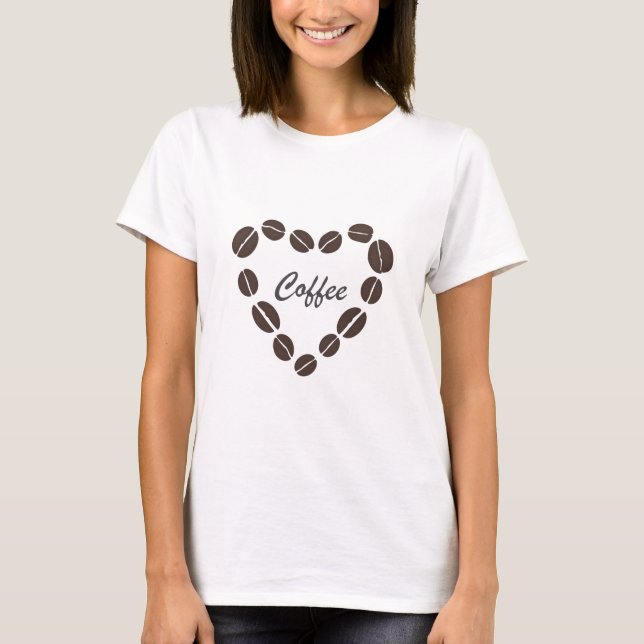 Camiseta Café Amor Café Bean Heart (Frente)