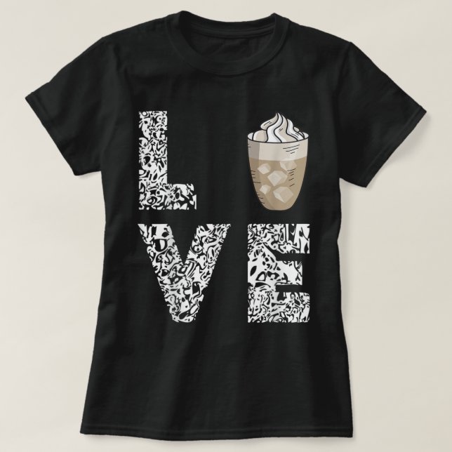 Camiseta Café Amor Café Café Café Espuma Leite Cappuccino C (Frente do Design)