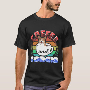 Camiseta Café Amp Corgis Para Um Bebendo De Café