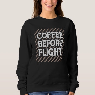 Camiseta Café Antes do Voo Citação de Humor de Aviação de P
