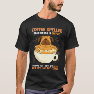 Camiseta Café ao Contrário Pug Eeffoc