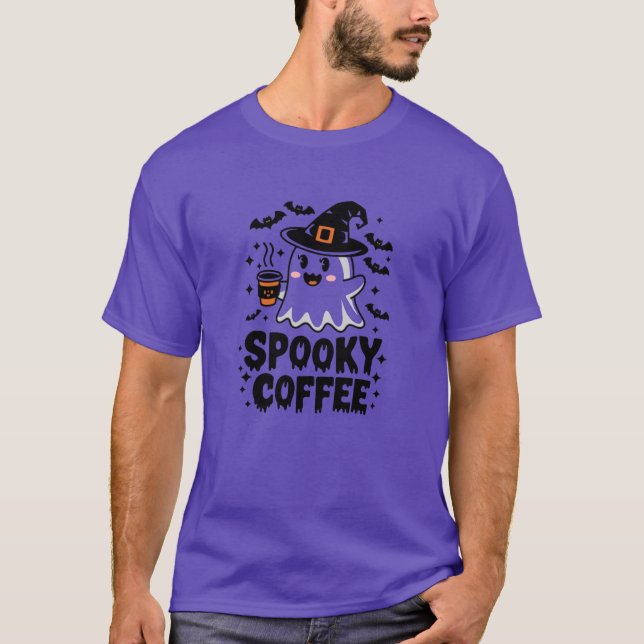 Camiseta Café Assustador retrô (Frente)