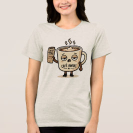 Camiseta Café Awake Cute Sleepy Coffee Mascot Illustration