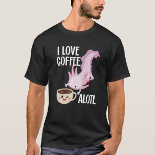 Camiseta Café Axolotl Rosa Cute Eu Amo Café Alol Para W