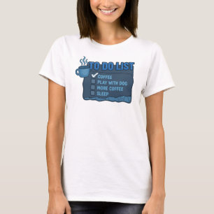 Camiseta Café Azul Clássico BRINQUE COM O CÃO Design Origin