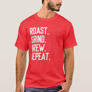 Camiseta café barista com moinho assado