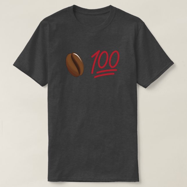 Camiseta Café Bean 100 Engraçado (Frente do Design)