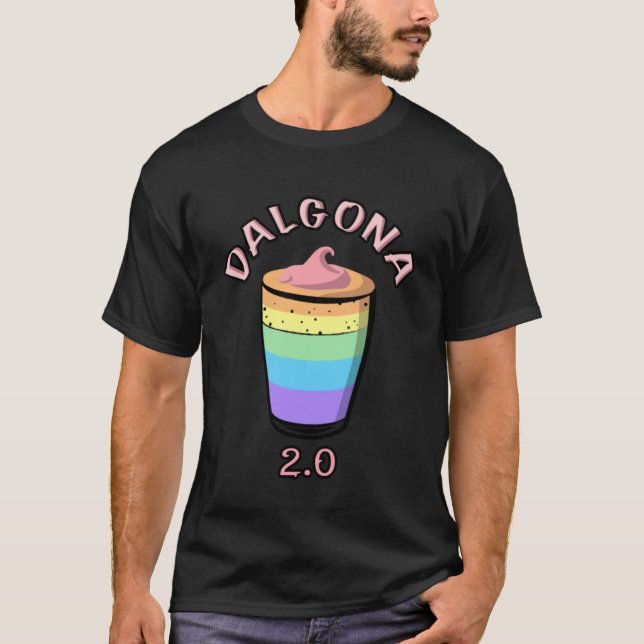 Camiseta Café Bean Barista Beba Homens Criança Dalgona (Frente)