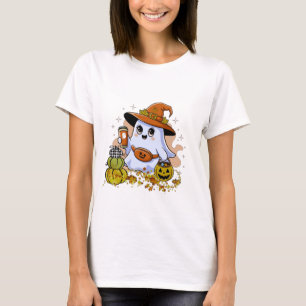Camiseta Café Bebendo Bonito Spooky