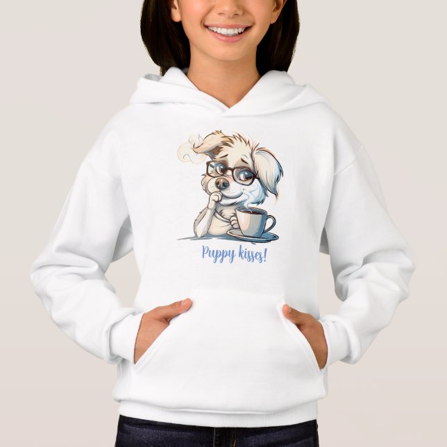Camiseta Café bebendo de cachorrinho bonito (Frente)