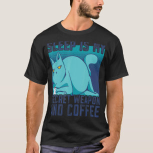 Camiseta Café Bebendo De Gato Cerrado Preciso De Café