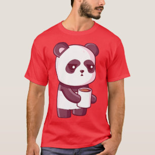 Camiseta Café bebendo panda bonito