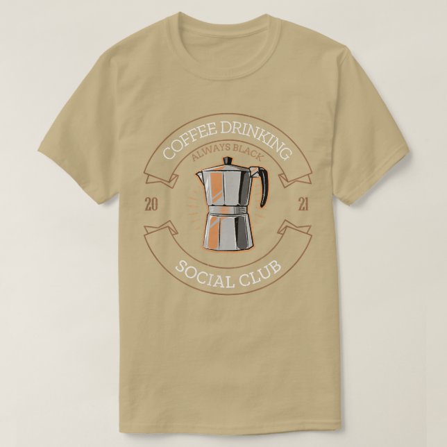 Camiseta Café Bebendo Social Club I Para bebidas de café (Frente do Design)