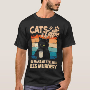 Camiseta Café Black Cat Me Faz Sentir Menos Sarcástico Assa