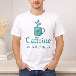 Camiseta Café & Bondade Café Verde Água Azul Menta Pálida