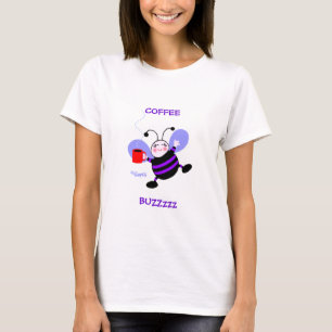 Camiseta Café Buzz Cafeine Lover Roxo Bebê de Cartoon Roxo